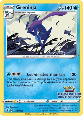 Greninja (Illustration Contest 2022) card from SWSH: Sword & Shield Promo Cards