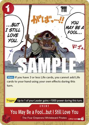 You May Be a Fool...but I Still Love You card from Paramount War