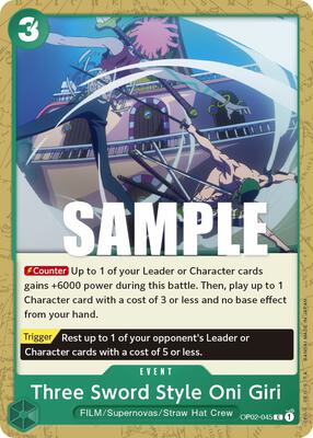 Three Sword Style Oni Giri card from Paramount War