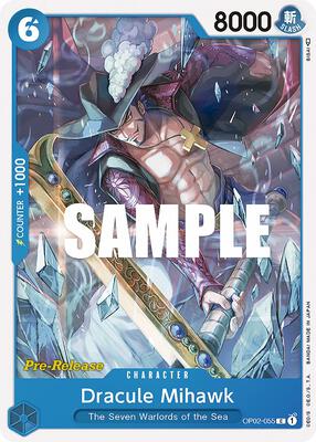 Dracule Mihawk card from Paramount War Pre-Release Cards
