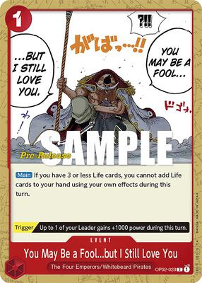 You May Be a Fool...but I Still Love You card from Paramount War Pre-Release Cards