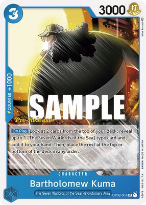 Bartholomew Kuma card from Paramount War Pre-Release Cards