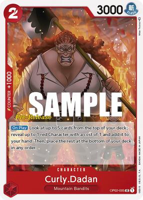 Curly.Dadan card from Paramount War Pre-Release Cards