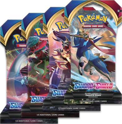 Sword And Shield Base Set Sleeved Booster Pack Art Bundle [Set of 4] card from SWSH01: Sword & Shield Base Set