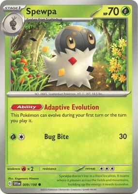 Spewpa card from SV01: Scarlet & Violet Base Set