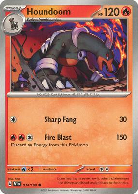 Houndoom - 034/198 card from SV01: Scarlet & Violet Base Set