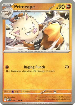 Primeape card from SV01: Scarlet & Violet Base Set