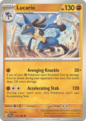 Lucario - 114/198 card from SV01: Scarlet & Violet Base Set
