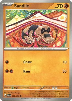 Sandile - 115/198 card from SV01: Scarlet & Violet Base Set