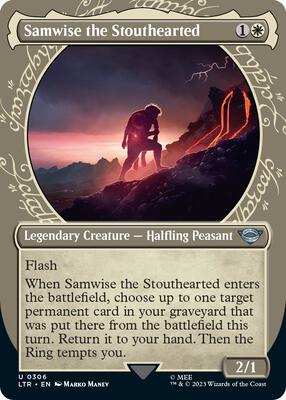 Samwise the Stouthearted (Showcase) card from Universes Beyond: The Lord of the Rings: Tales of Middle-earth