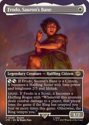 Frodo, Sauron's Bane (Borderless) (LTR Bundle) card from Unique and Miscellaneous Promos