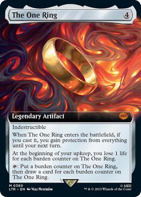 The One Ring (Extended Art) card from Universes Beyond: The Lord of the Rings: Tales of Middle-earth