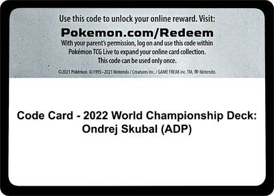 Code Card - 2022 World Championship Deck: Ondrej Skubal (ADP) card from World Championship Decks