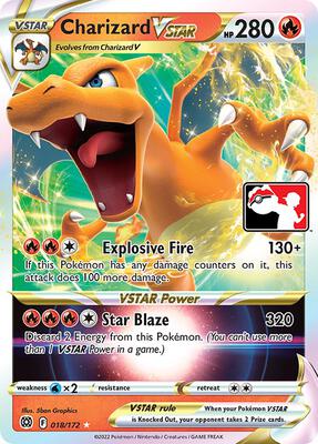 Charizard VSTAR - 018/172 card from Prize Pack Series Cards