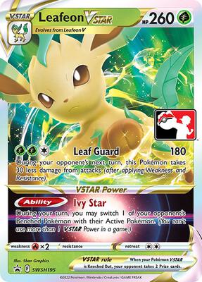 Leafeon VSTAR - SWSH195 card from Prize Pack Series Cards