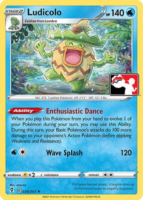 Ludicolo - 034/203 card from Prize Pack Series Cards
