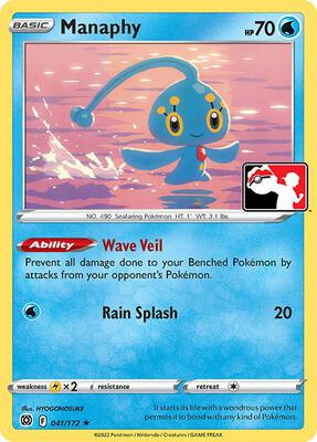 Manaphy - 041/172 card from Prize Pack Series Cards
