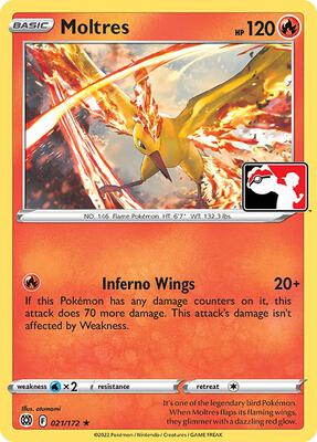 Moltres - 021/172 card from Prize Pack Series Cards
