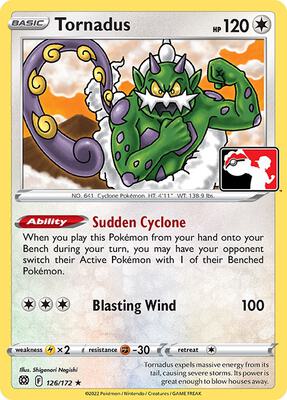 Tornadus - 126/172 card from Prize Pack Series Cards
