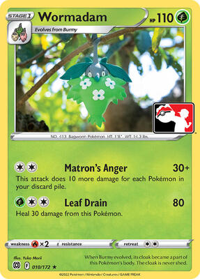 Wormadam - 010/172 card from Prize Pack Series Cards