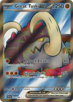 Great Tusk ex - 230/198 card from SV01: Scarlet & Violet Base Set
