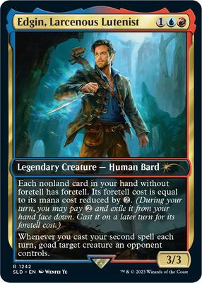 Edgin, Larcenous Lutenist card from Secret Lair Drop Series