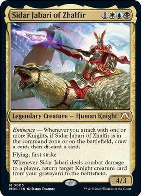 Sidar Jabari of Zhalfir card from Commander: March of the Machine