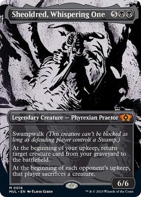 Sheoldred, Whispering One card from March of the Machine: Multiverse Legends