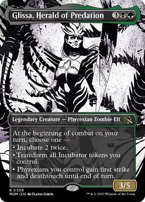 Glissa, Herald of Predation (Showcase) card from March of the Machine