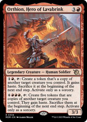 Orthion, Hero of Lavabrink card from March of the Machine