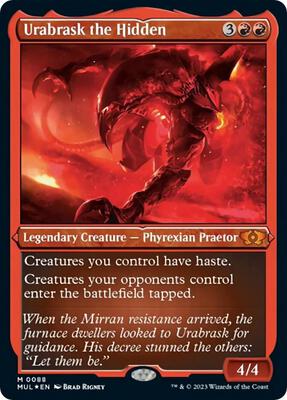 Urabrask the Hidden (Foil Etched) card from March of the Machine: Multiverse Legends