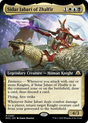 Sidar Jabari of Zhalfir (Extended Art) card from Commander: March of the Machine