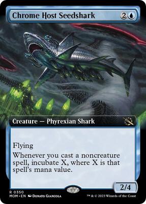 Chrome Host Seedshark (Extended Art) card from March of the Machine