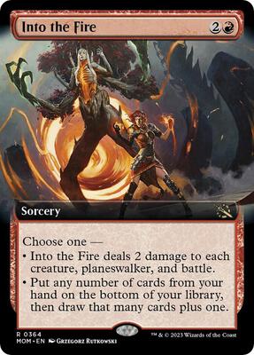 Into the Fire (Extended Art) card from March of the Machine