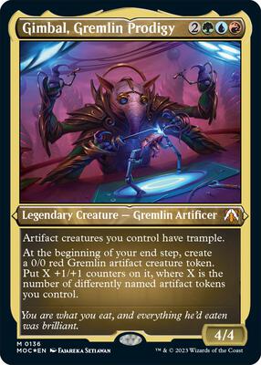 Gimbal, Gremlin Prodigy (Display Commander) - Thick Stock card from Commander: March of the Machine