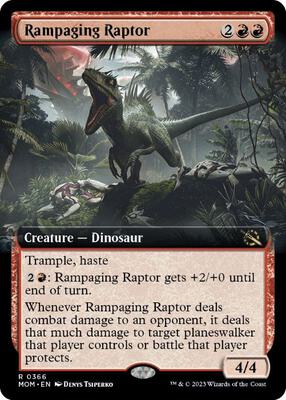 Rampaging Raptor (Extended Art) card from March of the Machine