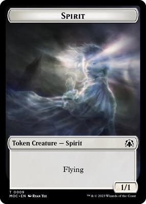 Spirit (0009) // Treasure Double-sided Token card from Commander: March of the Machine