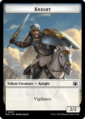 Knight (7) // Spirit (14) Double-sided Token card from Commander: March of the Machine