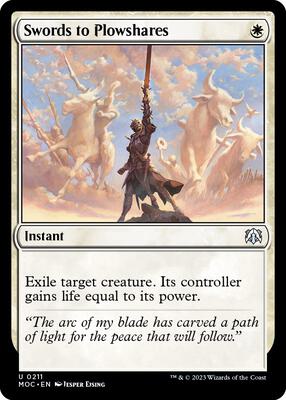 Swords to Plowshares card from Commander: March of the Machine