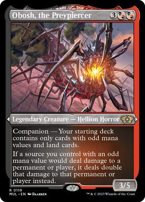 Obosh, the Preypiercer (Foil Etched) card from March of the Machine: Multiverse Legends