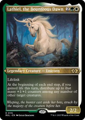 Lathiel, the Bounteous Dawn (Foil Etched) card from March of the Machine: Multiverse Legends