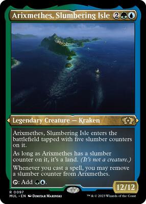 Arixmethes, Slumbering Isle (Foil Etched) card from March of the Machine: Multiverse Legends