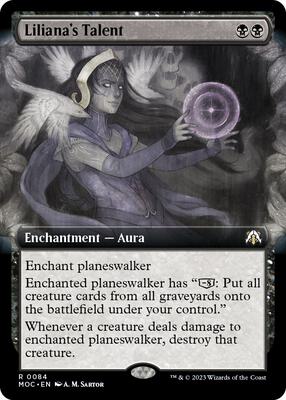 Liliana's Talent (Extended Art) card from Commander: March of the Machine