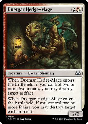 Duergar Hedge-Mage card from Commander: March of the Machine