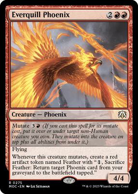 Everquill Phoenix card from Commander: March of the Machine