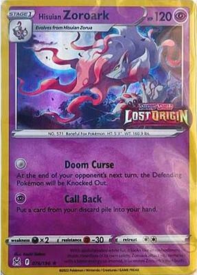 Hisuian Zoroark - 076/196 (Lost Origin Stamped) card from Miscellaneous Cards & Products