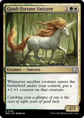 Good-Fortune Unicorn card from Commander: March of the Machine