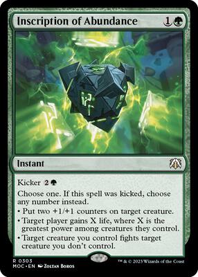 Inscription of Abundance card from Commander: March of the Machine