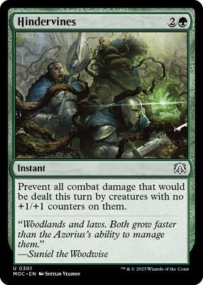 Hindervines card from Commander: March of the Machine