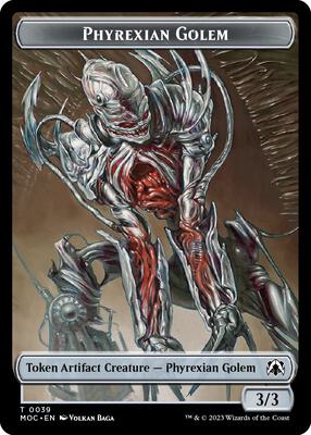 Phyrexian Golem // Phyrexian Horror Double-sided Token card from Commander: March of the Machine